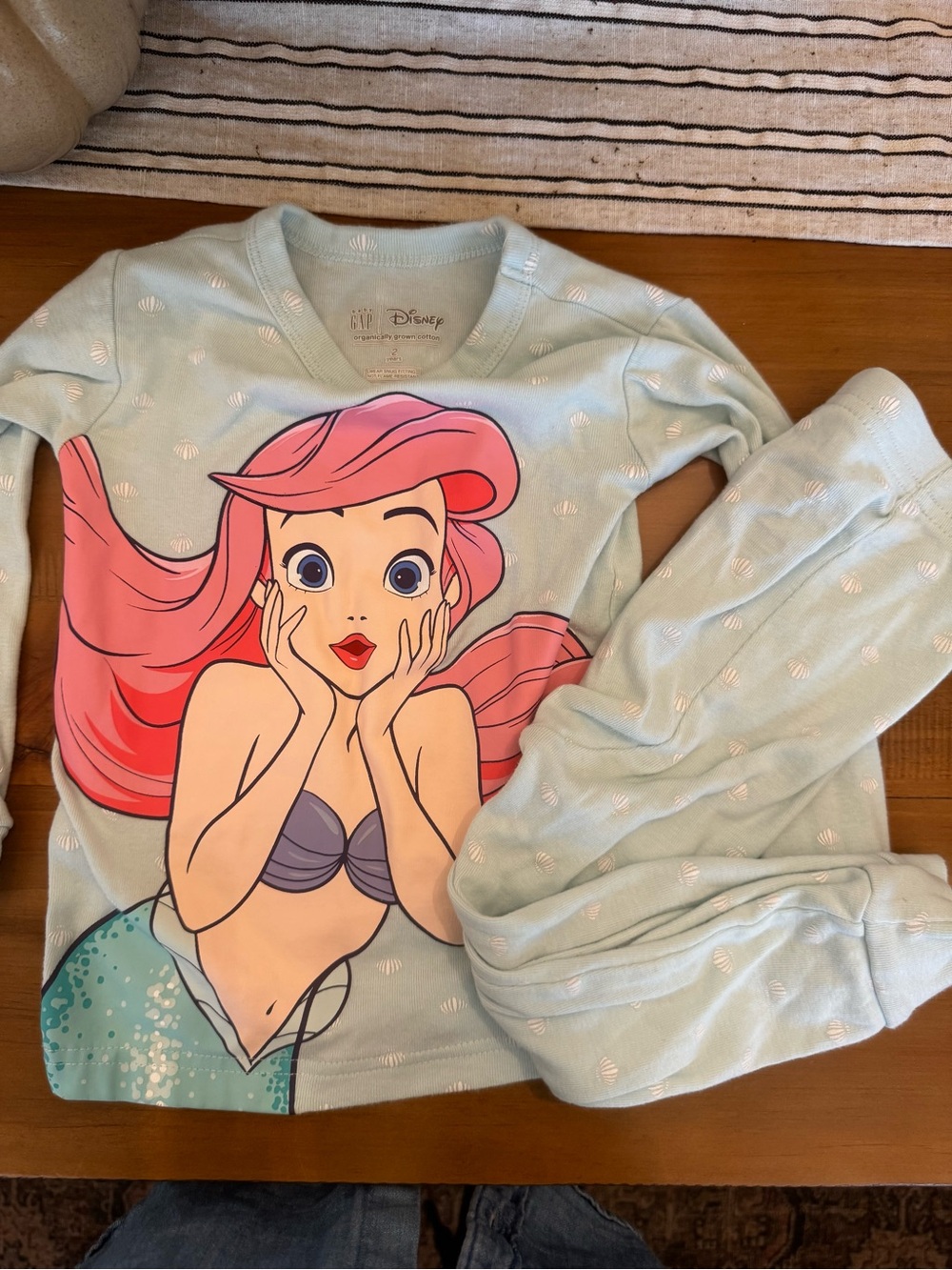 Disney Little Mermaid Ariel Light Blue, Ballerina light pink, Girls' Pajama Set